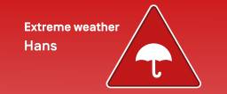 The extreme weather Hans is bringing an extremely large amount of rain over Southern Norway.