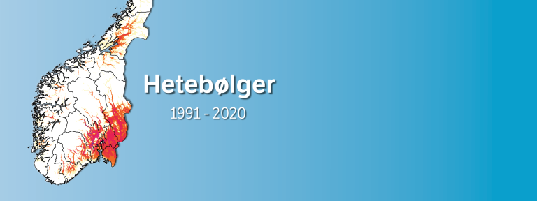 Grafikken viser at det skjer flest hetebølger i Viken, Oslo, Innlandet og Vestfold og Telemark.
