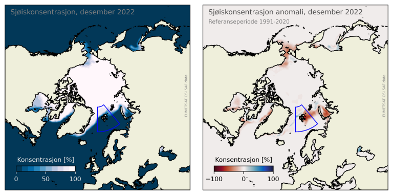 Kart over sjøiskonsentrasjon