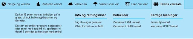 Værdataene som ligger til grunn for Yr er fritt tilgjengelig for alle som vil ta dem i bruk.