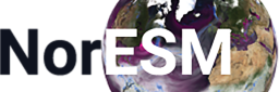 Logo med skriften NorESM foran en jordklode.