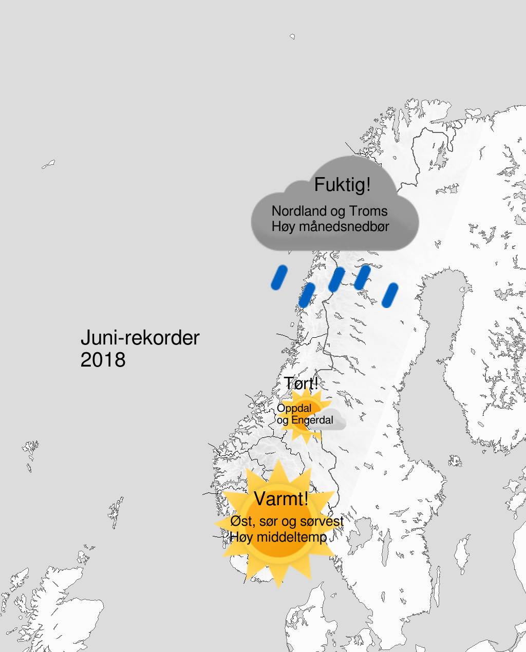 Kontrastfylte rekorder i juni