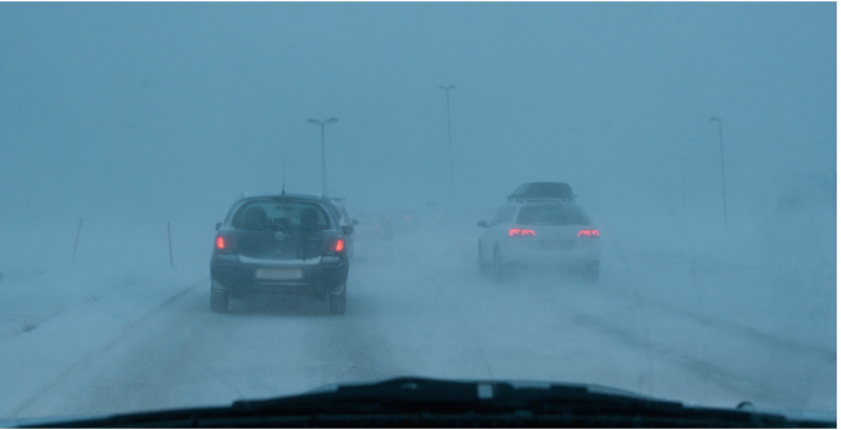Figur 5. Som regel dårlige kjøreforhold i et polart lavtrykk. Foto: G.Noer